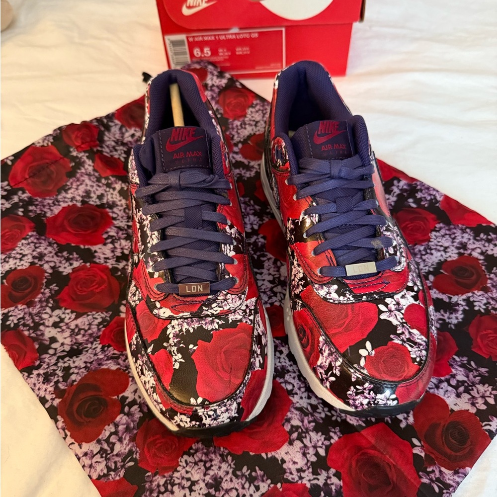 Nike Air Max “London” Red and Purple Floral Sneakers